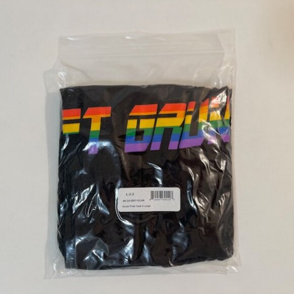 Fort Troff Size 'XL" Cotton Blend GRUNT PRIDE Tank Top - Black/PRIDE Colors - Picture 8 of 8